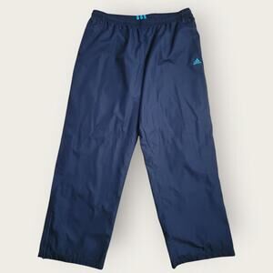 Adidas Windbreaker Pants Women's Sz XL Navy Blue Ankle Zip Mesh Lined VTG Y2K